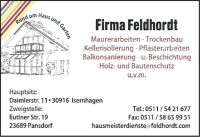 Maurerbetrieb Feldhordt in Pansdorf