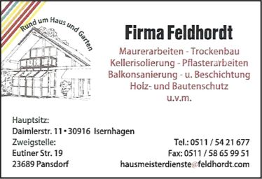 Maurerbetrieb Feldhordt in Pansdorf